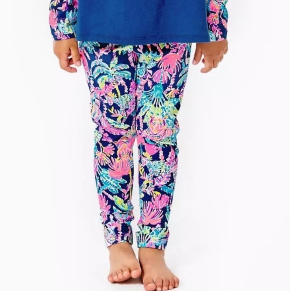 LILLY PULITZER Girls Maia‎ Oyster Bay Navy Seen & Heard Multi Sea Scape Leggings